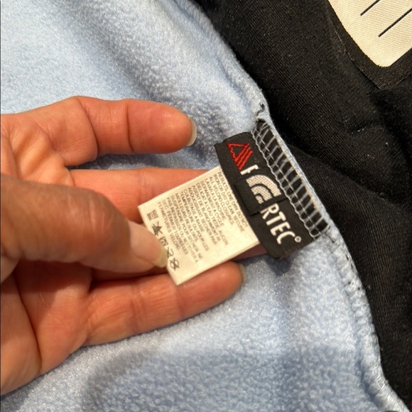 The North Face Size XL Gray and Baby Blue Teddy Bear Fleece Jacket Zip Up - Picture 12 of 14